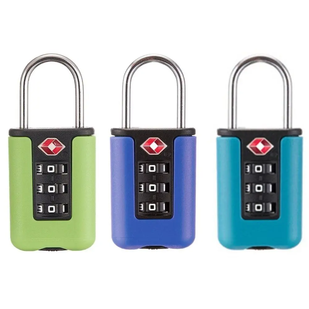 TSA Customs Code Lock for Travel Luggage 3 Digit Combination Password Lock Contrast Color Design Cabinet Locker Security Padlock