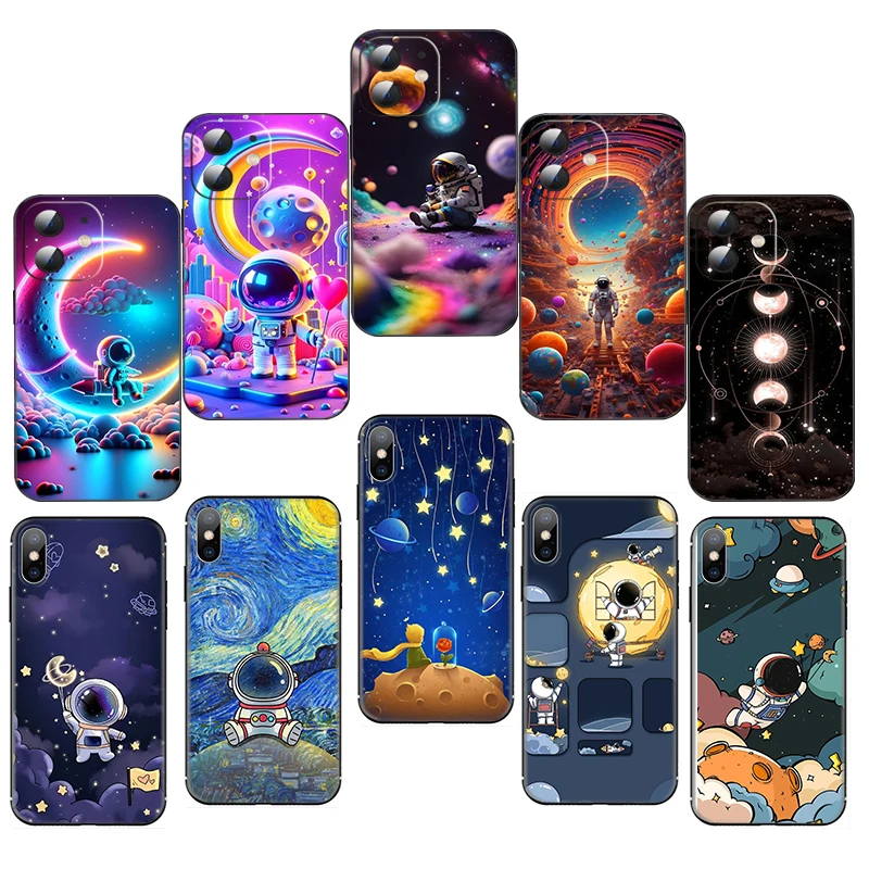 BD4 ART Astronot Astronaut Soft Silicone Case for Samsung Galaxy J6 Plus A6 A7 A8 PLUS 2018 A9  M20 M30 M30S M31 M51  Caver