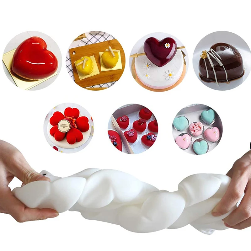 3D Mousse Kuchen Backform Herz Käsekuchen Dessert Diamant Himbeere Silikon Form Kerze Seife Machen Liefert Gebäck Werkzeuge – Detail 1