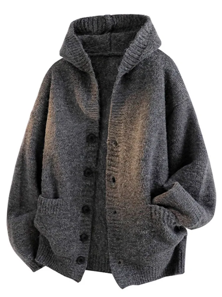 

Осень-зима, новый корейский свитер с капюшоном Maturi, мужской модный свободный свитер высокого класса, универсальный трикотаж Haome...