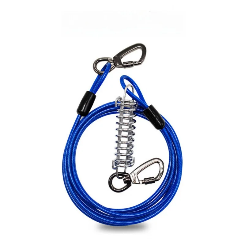 Heavy Duty Steel Dog Tie Out Cable with Superior Spring Durable Outdoor Leash for Large Dogs in Yard or Run