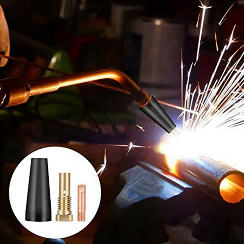 AS94-15Pcs MIG Welding Kit Flux Core Gasless Nozzle 0.8Mm Brass Welding Tips Replacement MIG Welder Replacement Parts Accessorie
