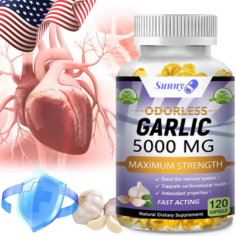 Garlic Extract Supplement - Supports Healthy Triglyceride Levels, Circulatory Health, Antioxidant, Non-GMO