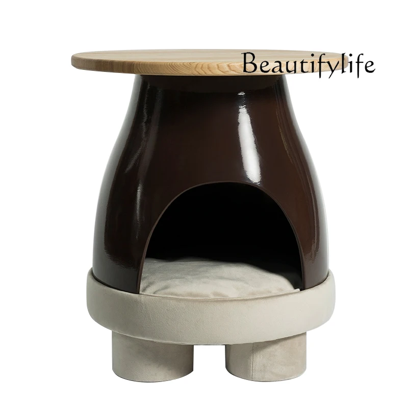 

Nordic minimalist round edge few creative cat nest people pet share modern furniture pet nest corner few