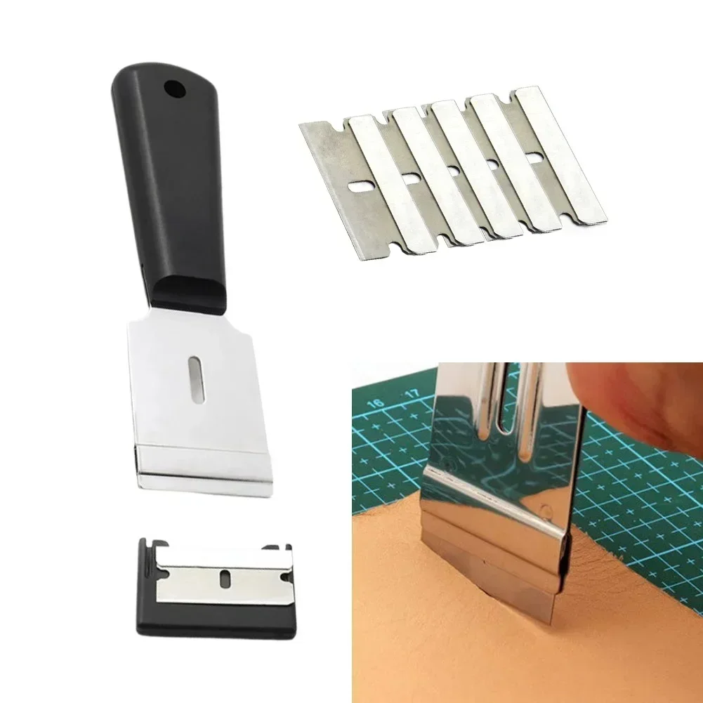 Ferramenta de corte de couro lâmina substituível aço inoxidável cortador de couro preto ferramentas e acessórios de melhoria da casa