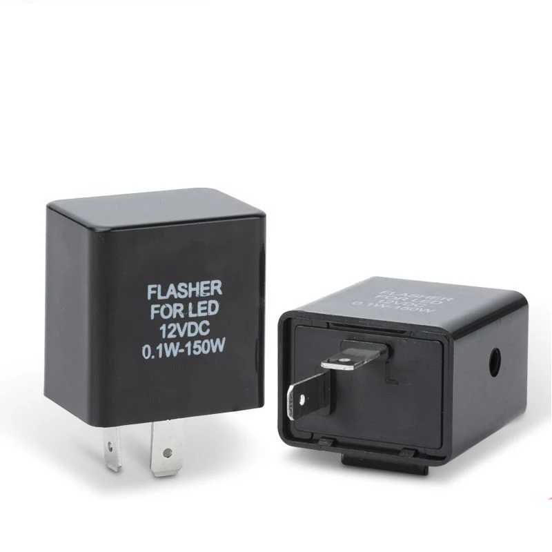2 Pin Car Motorcycle LED Flasher Relay 12V Universal Electronic Adjustable Freauency LED Turn Signal Light Blinker Flasher Relay
