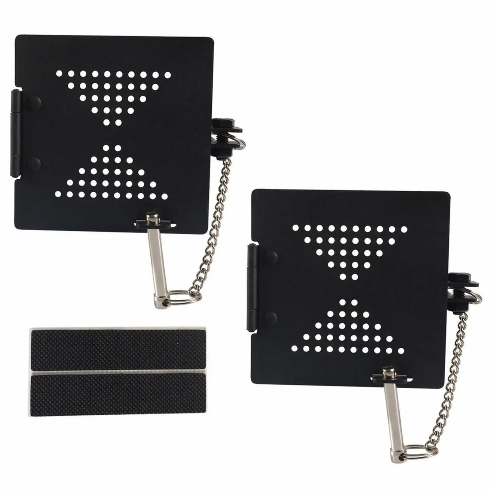 4 Inch RV Dustproof Plug Cap Square Carbon Steel Vent Hinged Access Door with Lock for Trailer Hose Cable Storage