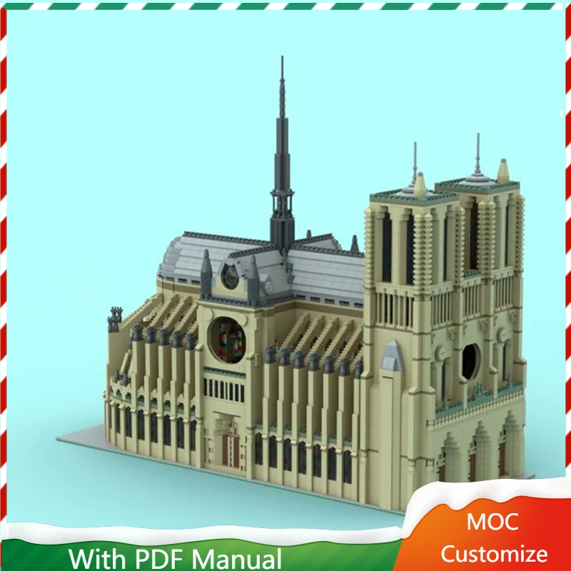 

14620, детали Moc Urban Classic Notre-Dame, собор, архитектурная модель, строительные блоки, детская сборка, дисплей, игрушки, праздничные подарки