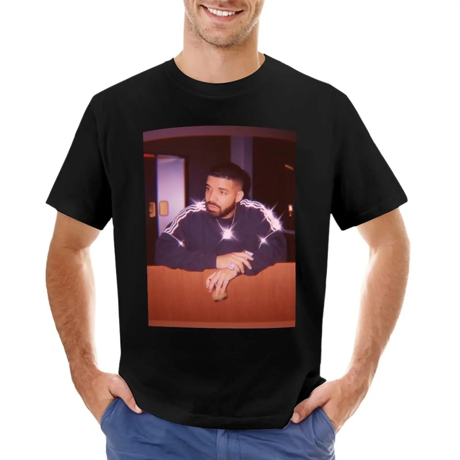 

drake bling T-Shirt Short sleeve tee anime sports fans summer top mens graphic t-shirts anime