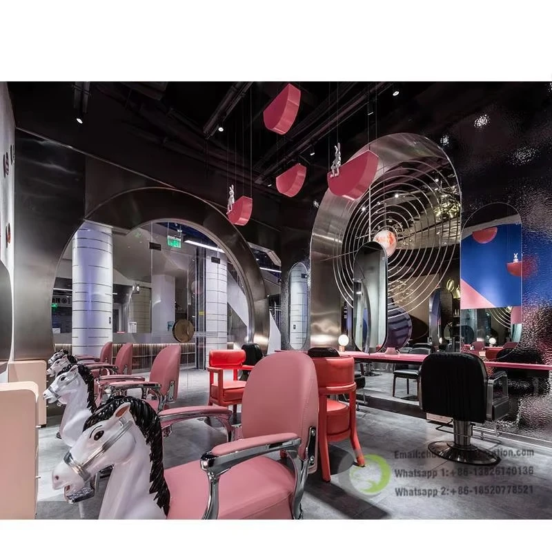 Factory Custom Furniture Beauty Salon Supply Drawers Table Equipment Mirror Station Hair Salon Barbershop Station