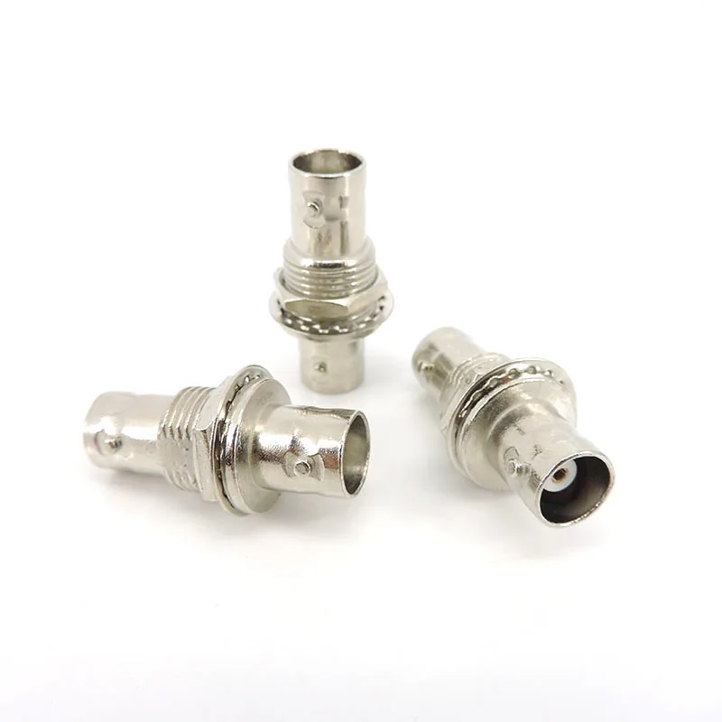 2/5 pces bnc fêmea para bnc fêmea conector de tomada reta soquete parafuso painel montagem chassi adaptador coaxial p1