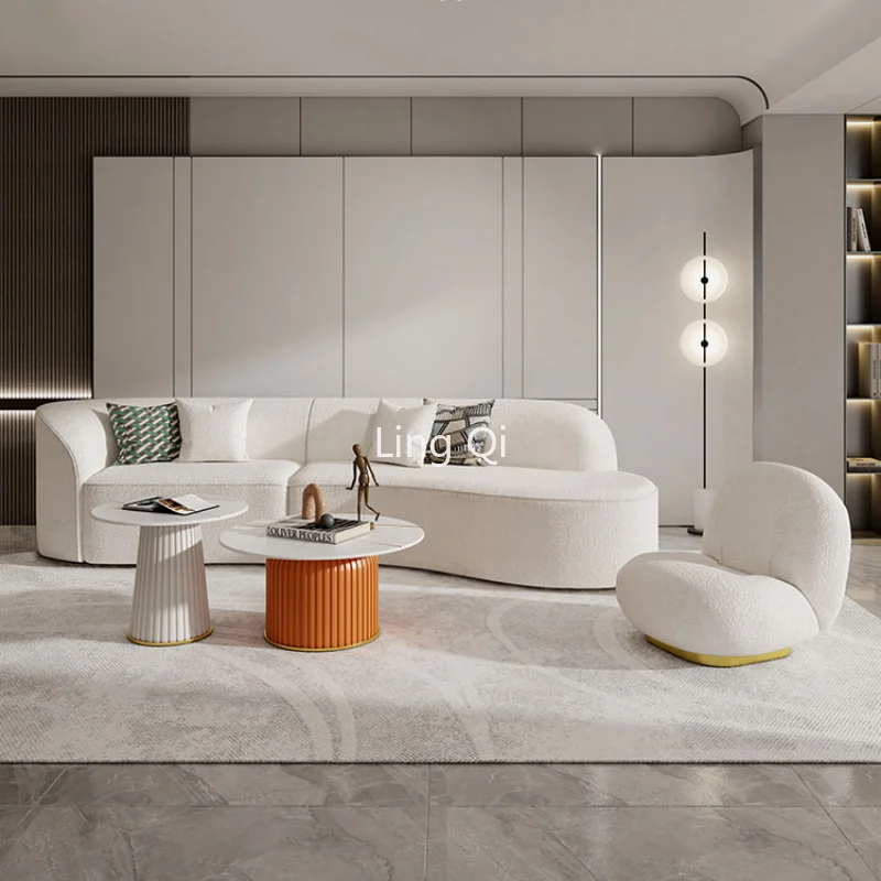 북유럽 스타일 Xxl 소파 침대, 신축성 곡선 모던 모듈 소파, 모듈러 플로어, 화이트 섹션, 편안한 카나페 살롱 홈 가구 