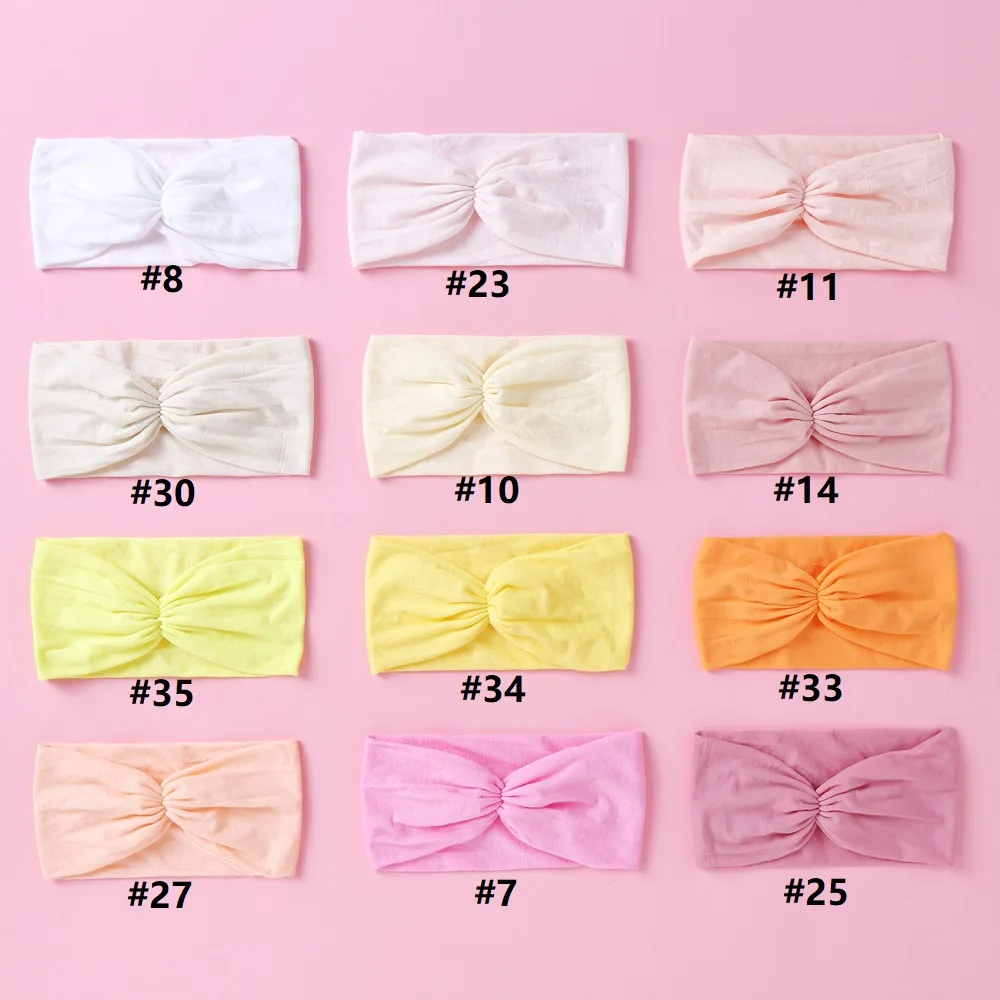 1Pcs Baby Headband For Girls Solid Elastic Nylon Headbands Kids Handmade Newborn Turban Headwear Chlidren Hair Accessories