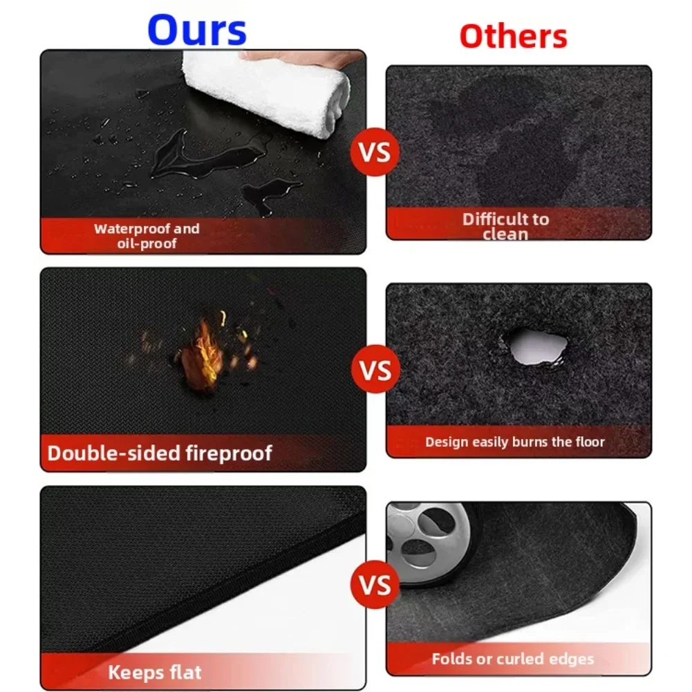 Heatproof Fireproof Silicone Fiberglass Barbecue Mat for Outdoor Grilling High Temperature Resistant Easy Clean and Reusable