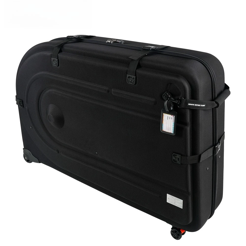 Bike Travel Case No-Disassembly Handlebar EVA Hard Shell MTB Road Bike Transport Box with Various Protect Tool Bike Bag