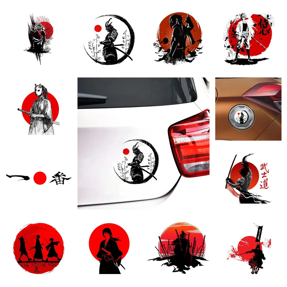 Creative Samurai Warrior Exterior Accessories Car Stickers Are Suitable for Laptops Car Bodies and Suitcases Pvc Decal