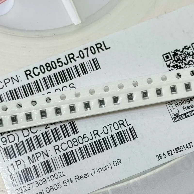 10-100pcs RC0805JR RC0805FR-070RL 0R 0805 0 ohm silk screen printing 0 zero ohm patch resistor
