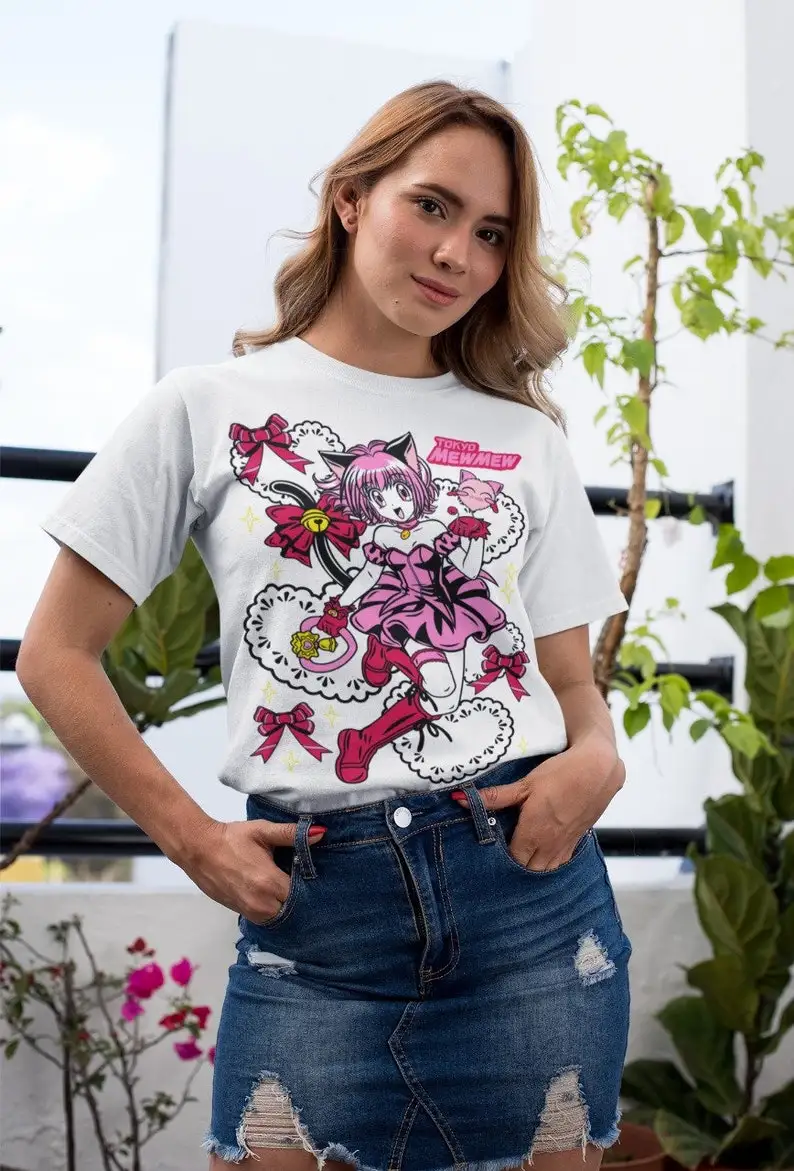 Ichigo Momomiya T-Shirt Tokyo Mew Mew Magical Girl Harajuku Anime Shirt All Size