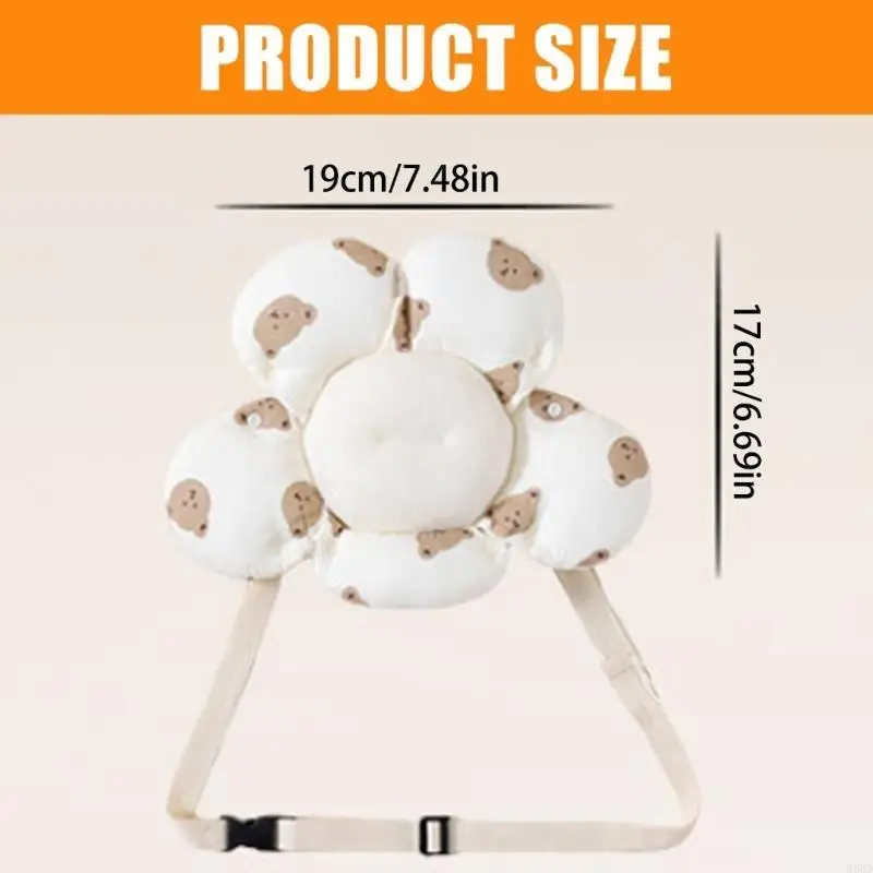 R66D مسند رأس مريح للأطفال مزود برسوم كارتونية قابلة للتنفس لراحة الرقبة لموديلات السيارات