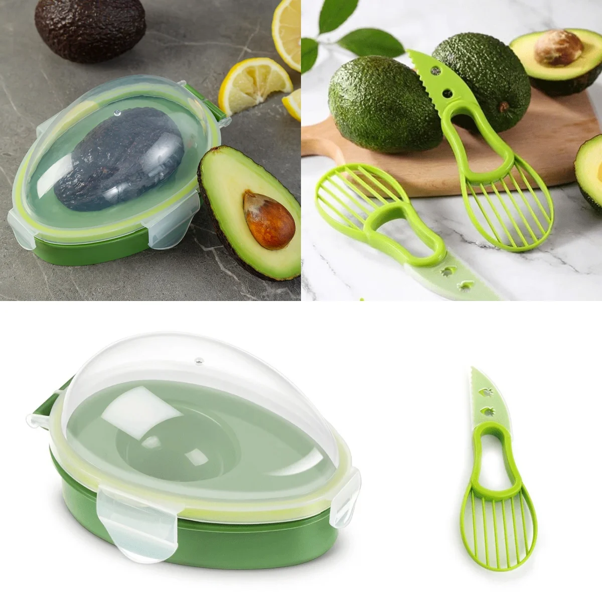 Avocado Storage Box Reusable Crisper Fruit  Slicer Saver Space Saving Keeper Container for Food Fresh Keeping Kitchen Fridge Too