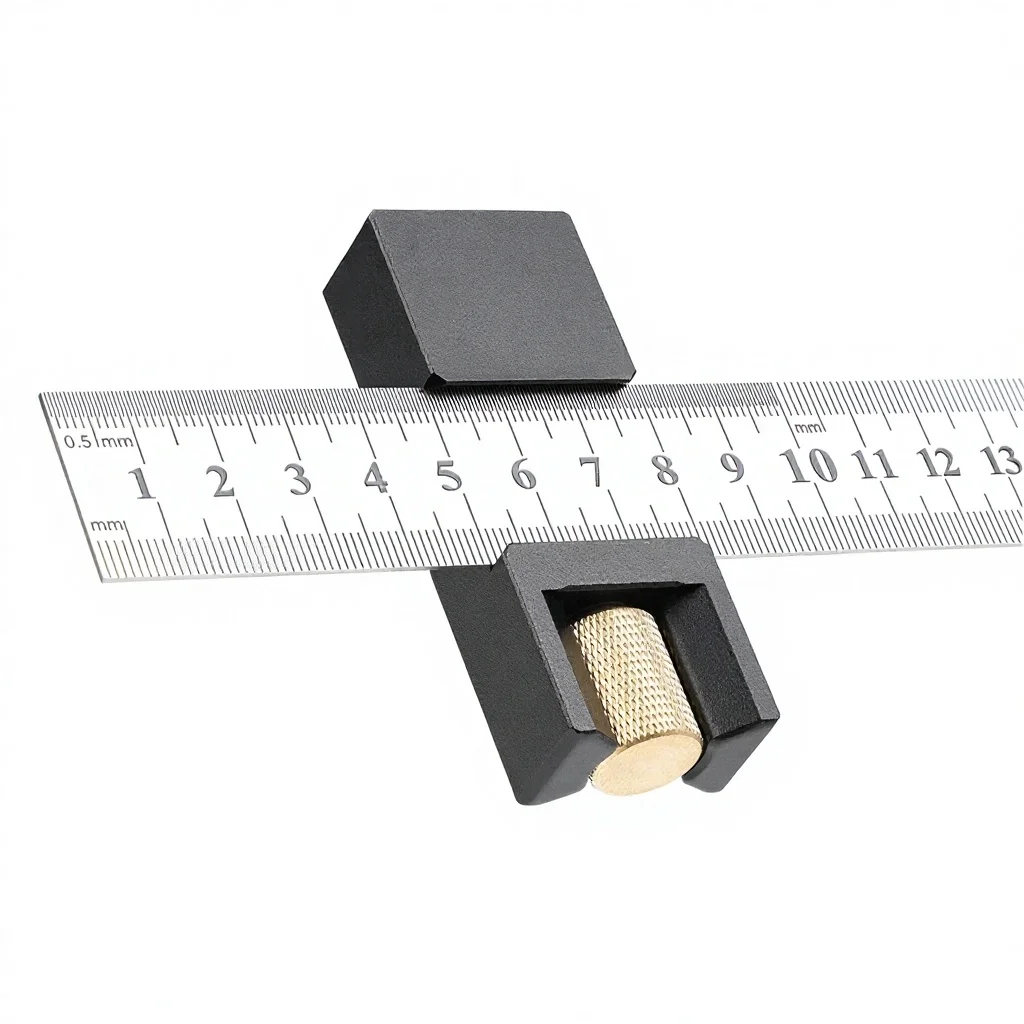 hit productSteel Ruler Scribing Positioning Block Straight Ruler Stop Block Backer Woodworking Fixed Slider