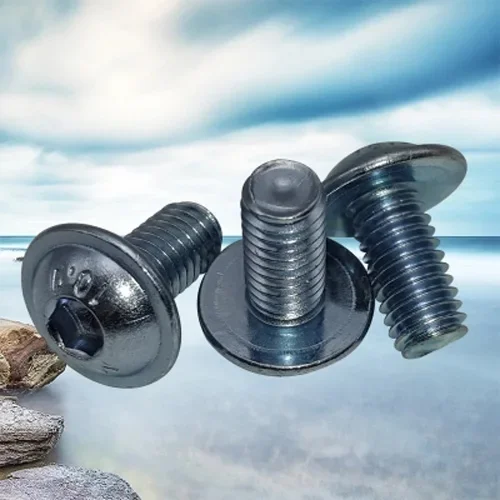 Best1 10pcs M6 10.9 level Mushroom head bolt Semi-rounds heads Allen screw Round cup with pad Hexagon socket screw Galvanized