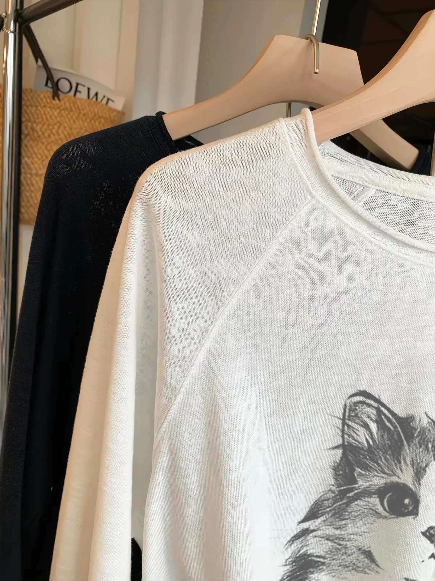 Korean Style Women's Long Sleeve T-Shirt Autumn New Fashion Shoulder Insert Cotton Linen Feel Base Shirt Top Design Sensation