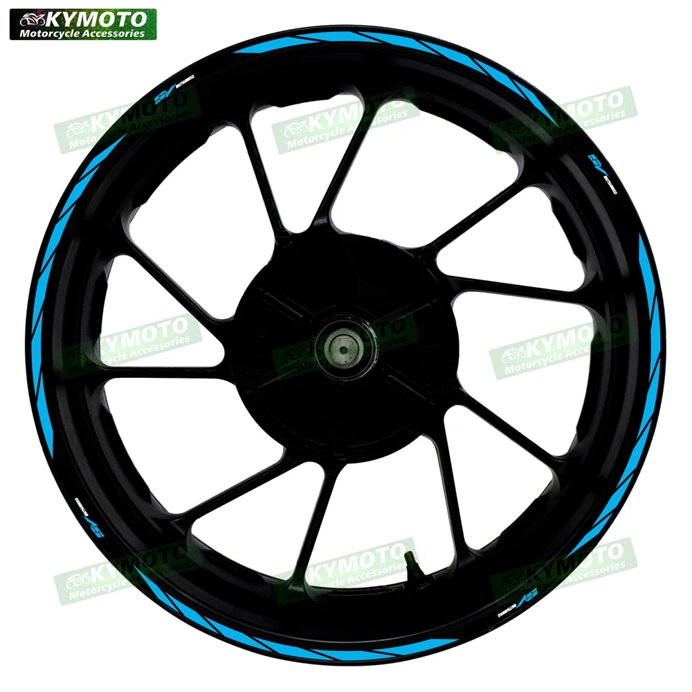 Reflective motorcycle wheel decals for SV650S SV 650S 17-inch front and rear wheel fairings and rims waterproof decal