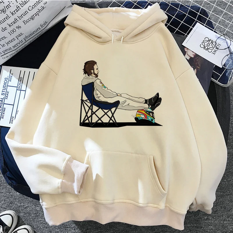 Fernando Alonso hoodies male graphic hip hop anime manga men clothing Korea manga