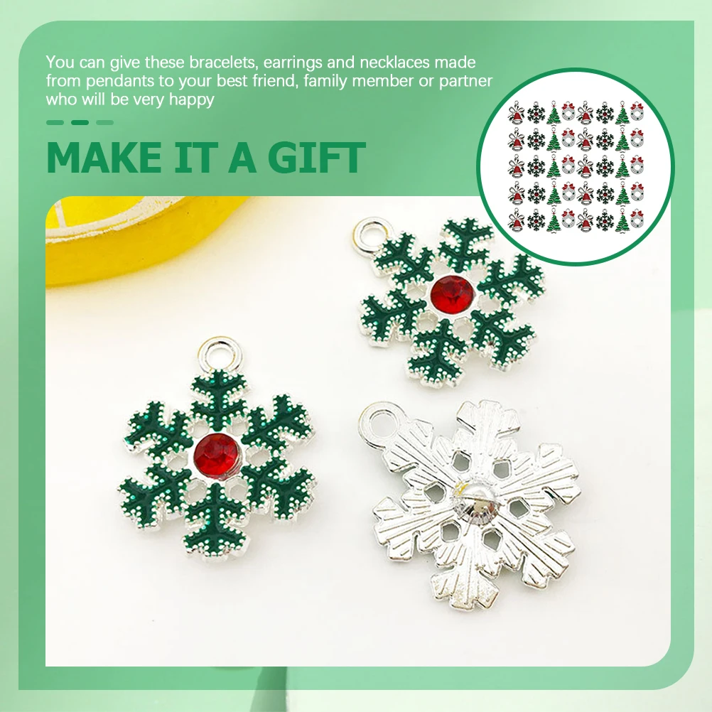 

28 Pcs Snowflake Bell Accessories Classic Colors Jewelry Making Charms Christmas Tree Ornaments Craft Supplies