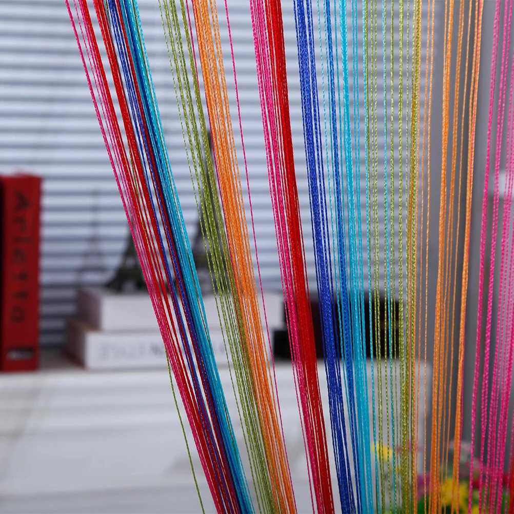 

100 *200cm Multicolor Line Curtain Macrame Curtains for Doorway Decorations Bedroom Thread