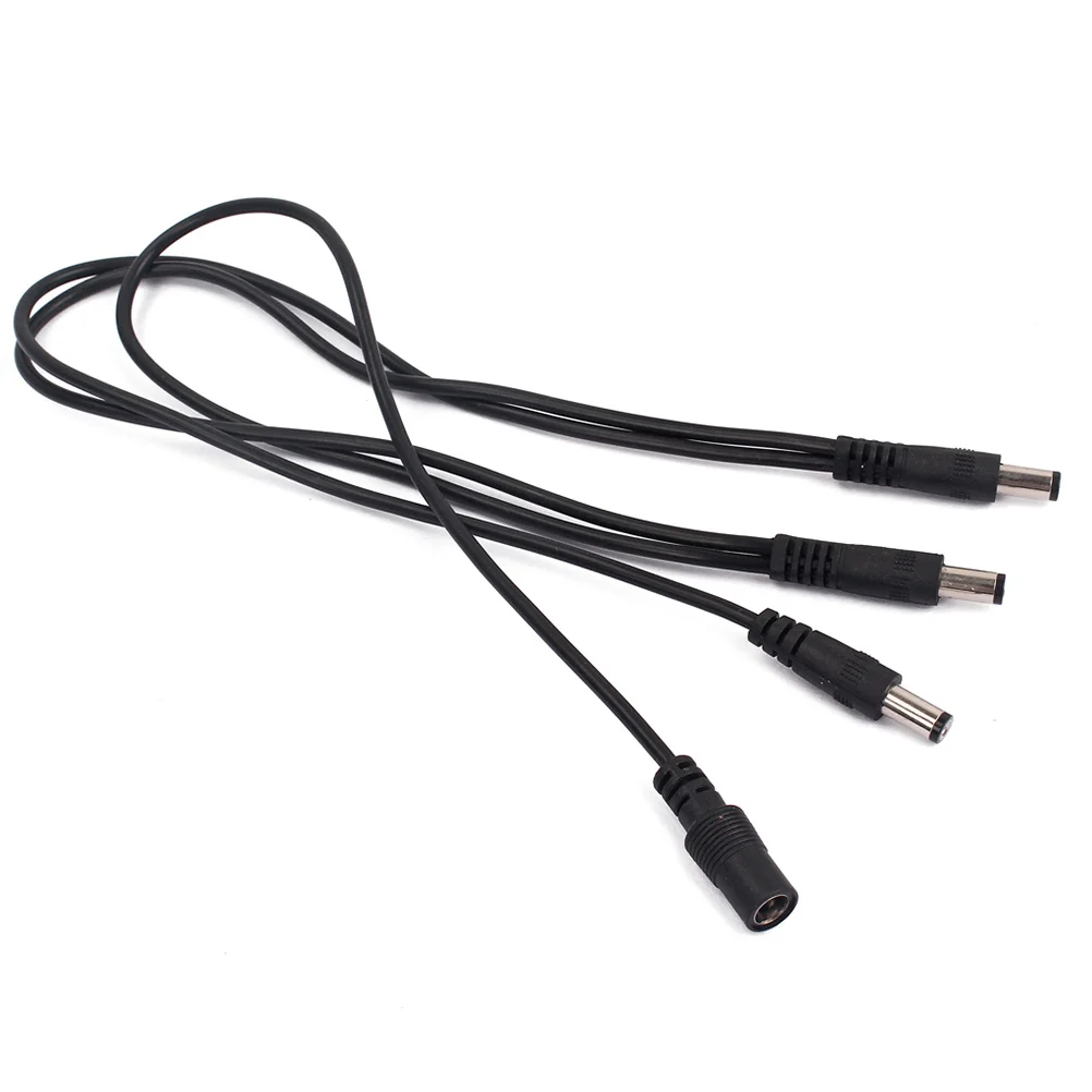 

Straight Head Patch Cable 1 To 3 Daisy Chain For Guitar Effect Pedals Power Supply Low Noise Isolation Black Portable