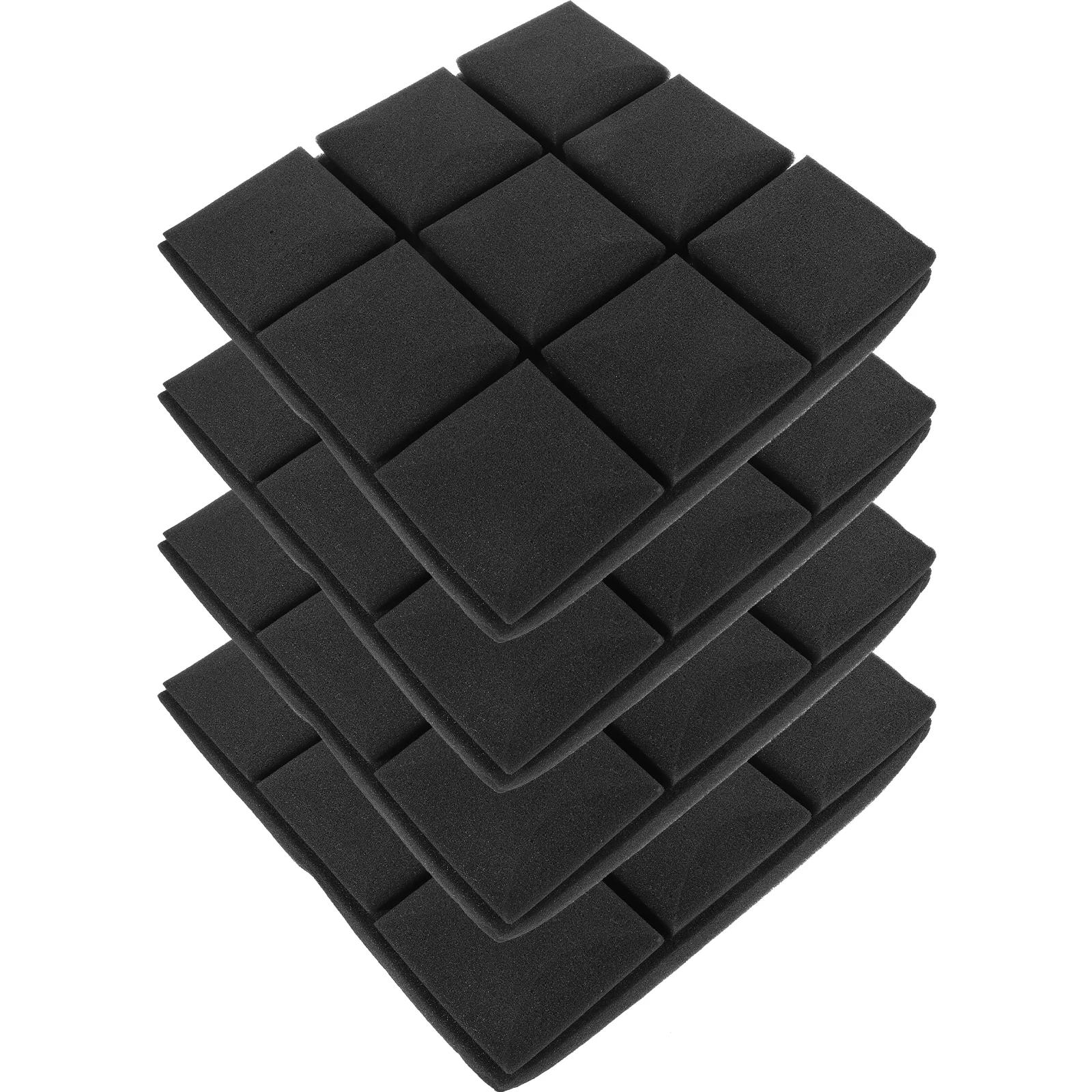 

4pcs Soundproof Foam Panels 25x25x5cm Black High Density Acoustic Cotton Recording Studio Office Walls Noise