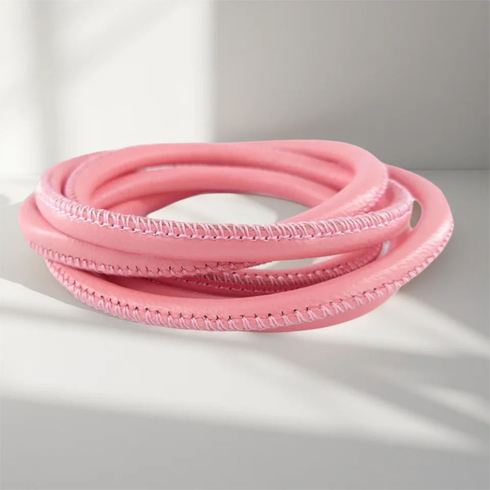 

Браслет-шнурок из натуральной овечьей кожи 5 мм, прошитый, для изготовления украшений, модных ремней, декора одежды и дома