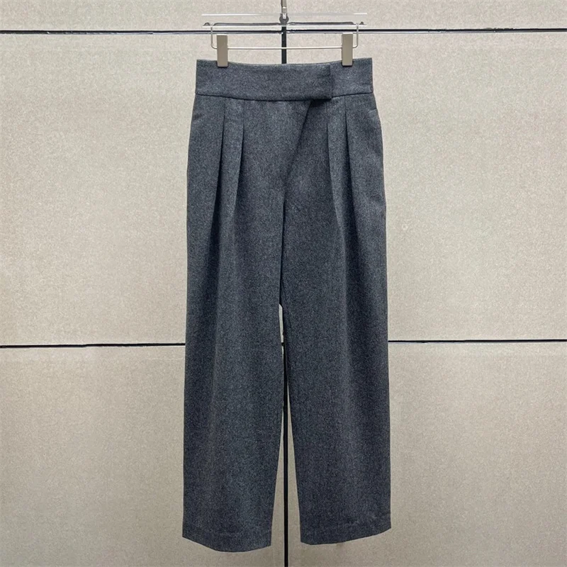 

Women's pants New high waisted slim fit straight leg pants for autumn 2025 High quality wool blended women's suit pants trousers