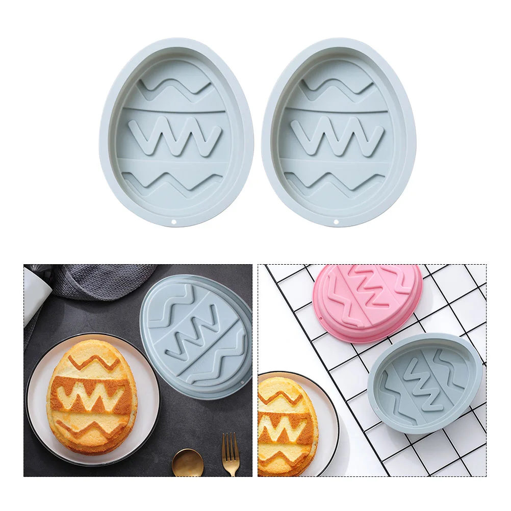 2 Pcs Cake Silicone Mold Parent-child Baking Molds Chocolate Household Tray Easter Gift Egg Silica Gel