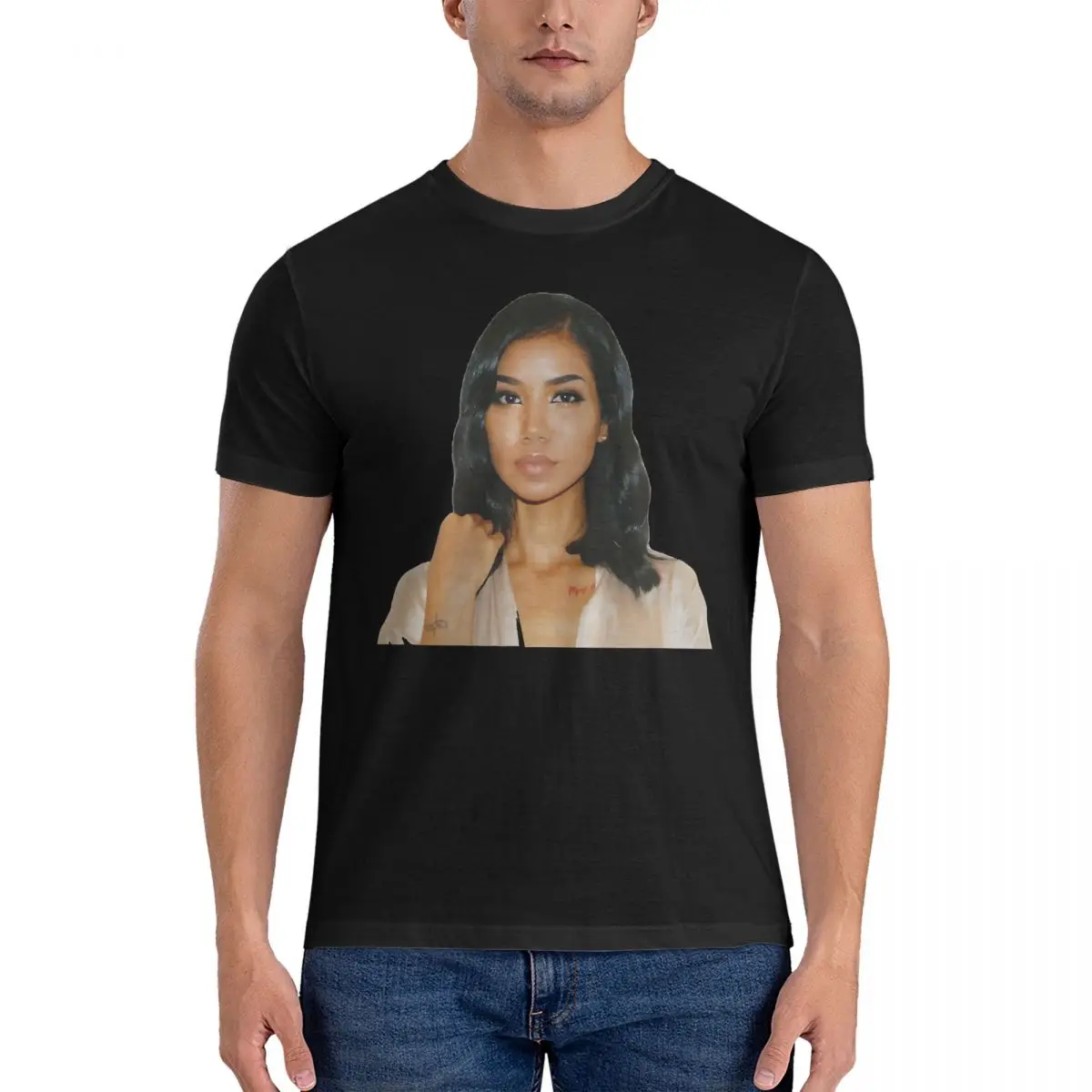 Fun T-Shirts Men J-Jhene Aiko Funny Pure Cotton Tees Round Neck Short Sleeve T Shirts Printed Clothing