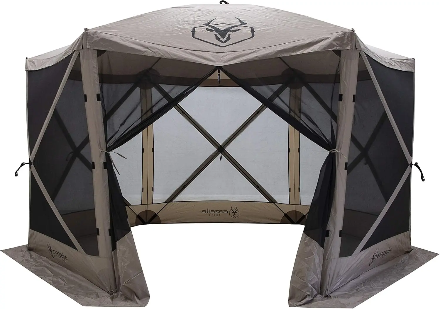 Outdoor Gathering, Desert Sand Gazebo, 6-Sided, Pop-Up, Durable & Waterproof