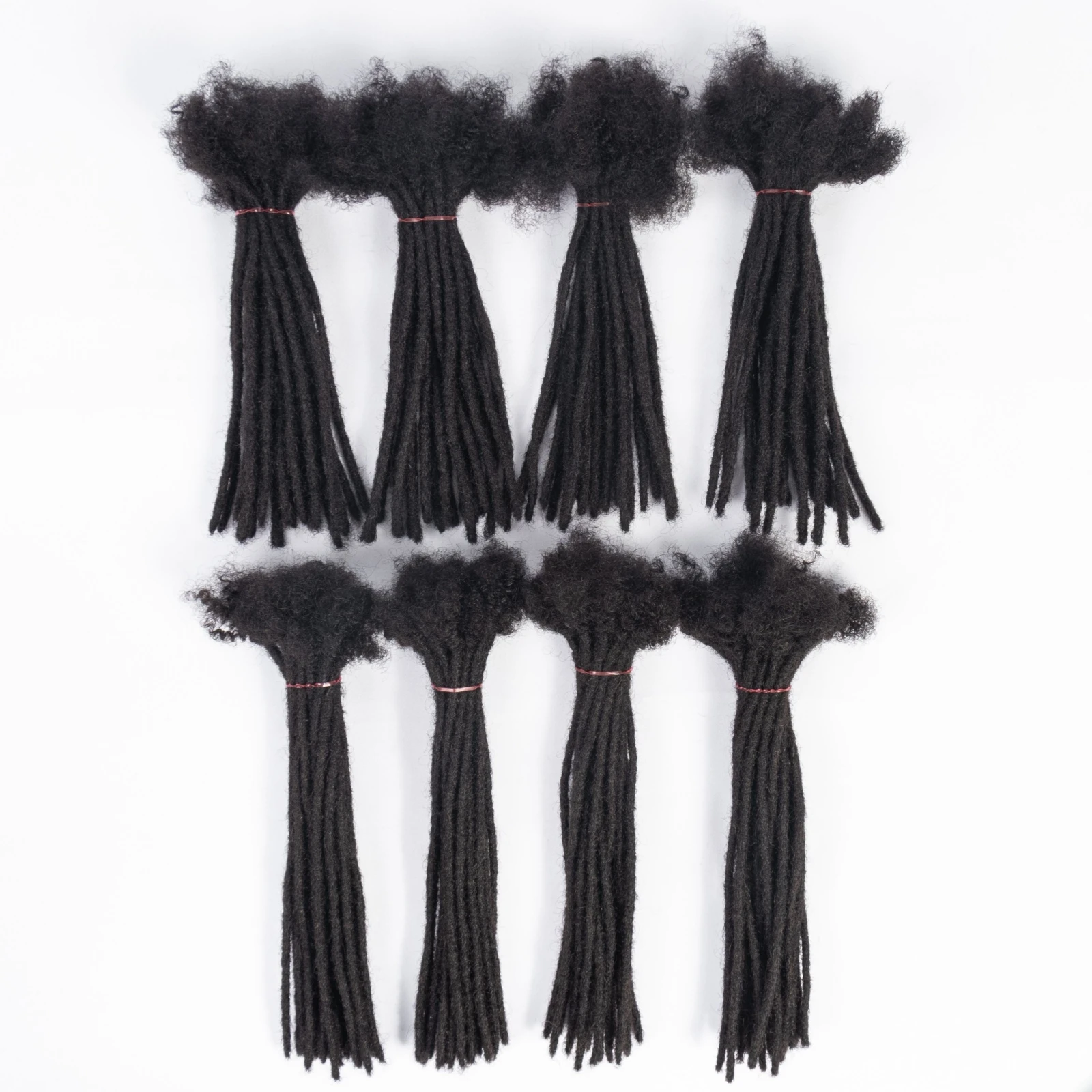 6-20 Inch 100% Human Hair Inter Loc Extensions 0.6cm Width Full Handmade Dreadlock Extensions for Men Women Kids Can Be Dye