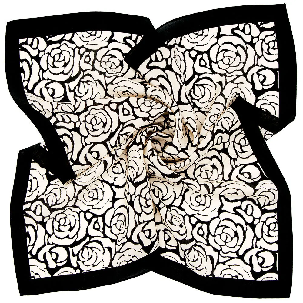 

85 см 100% натуральный шелк, дизайнерский шарф, носовой платок, шарфы для волос с принтом розы, квадратный элегантный хиджаб с цветочным принтом, подарки для детей, платок