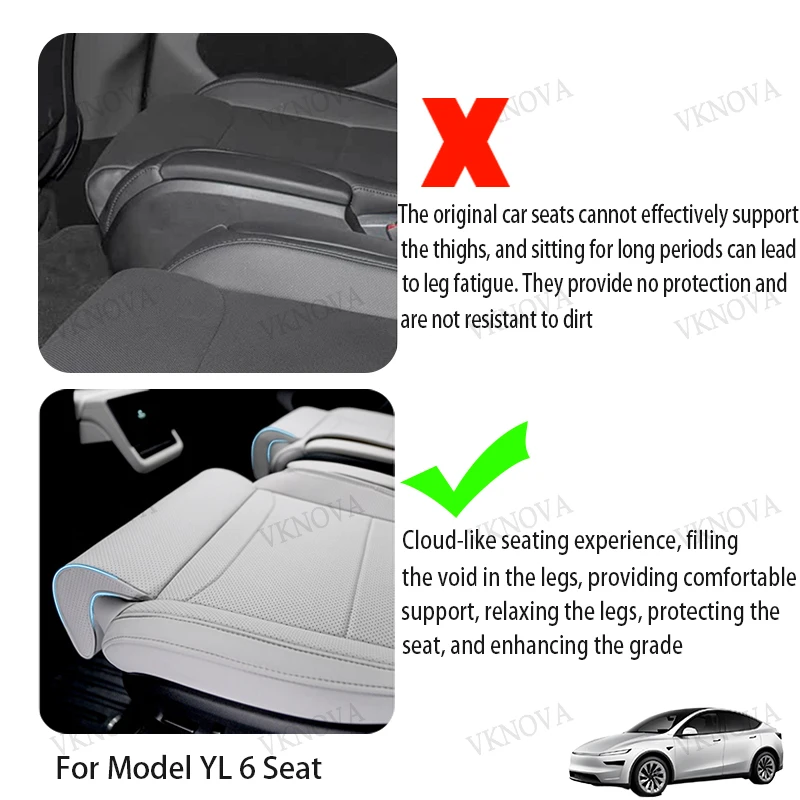 Leg Support Extension Seat Cover For New Tesla 2026 Model Y L 6 Seat 2026 Memory Foam Extender Cushion Car Interior Accessories