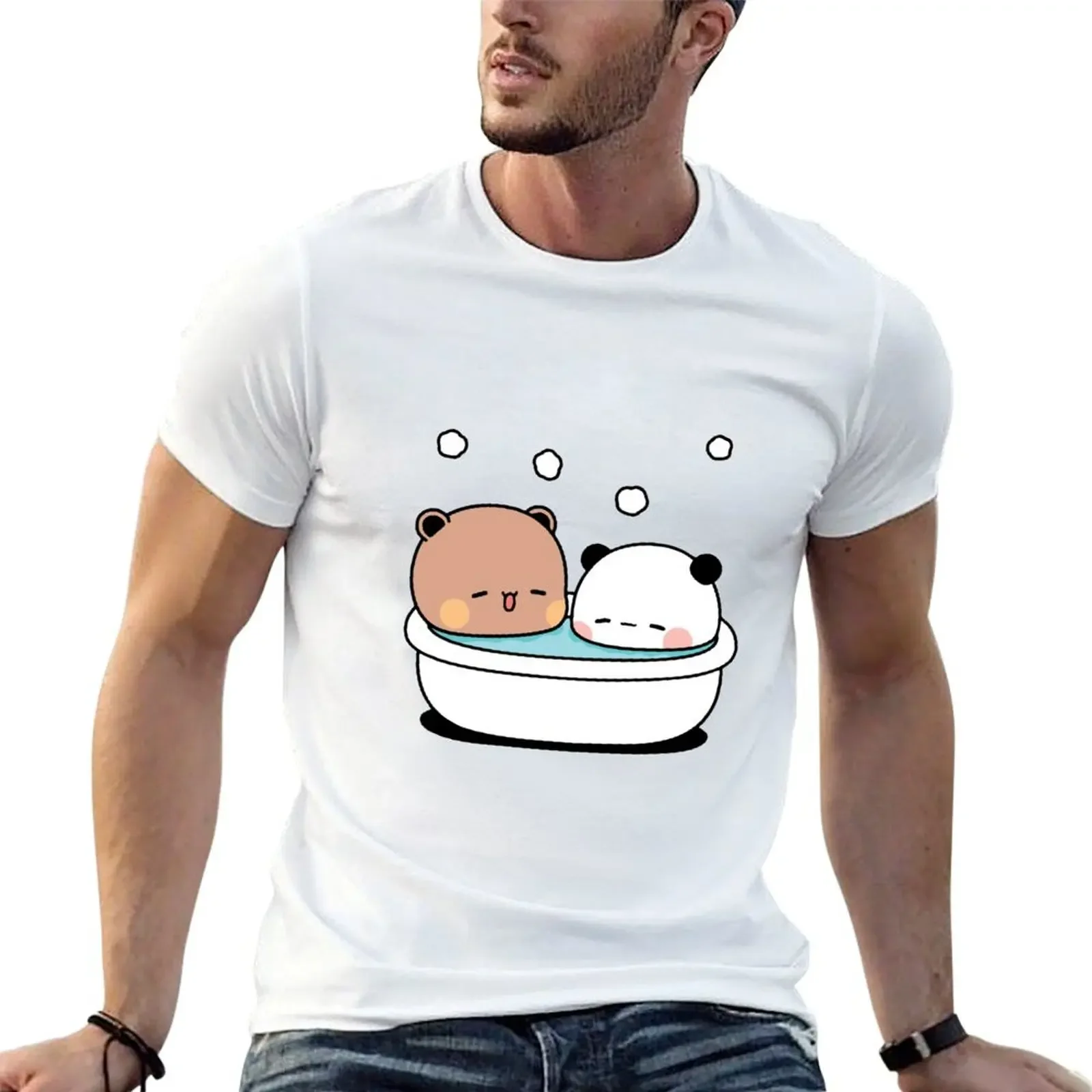 

Bear and Panda Bubu Dudu Bath T-Shirt baggy shirts oversizeds affliction shirts anime clothes mens t shirts casual stylish