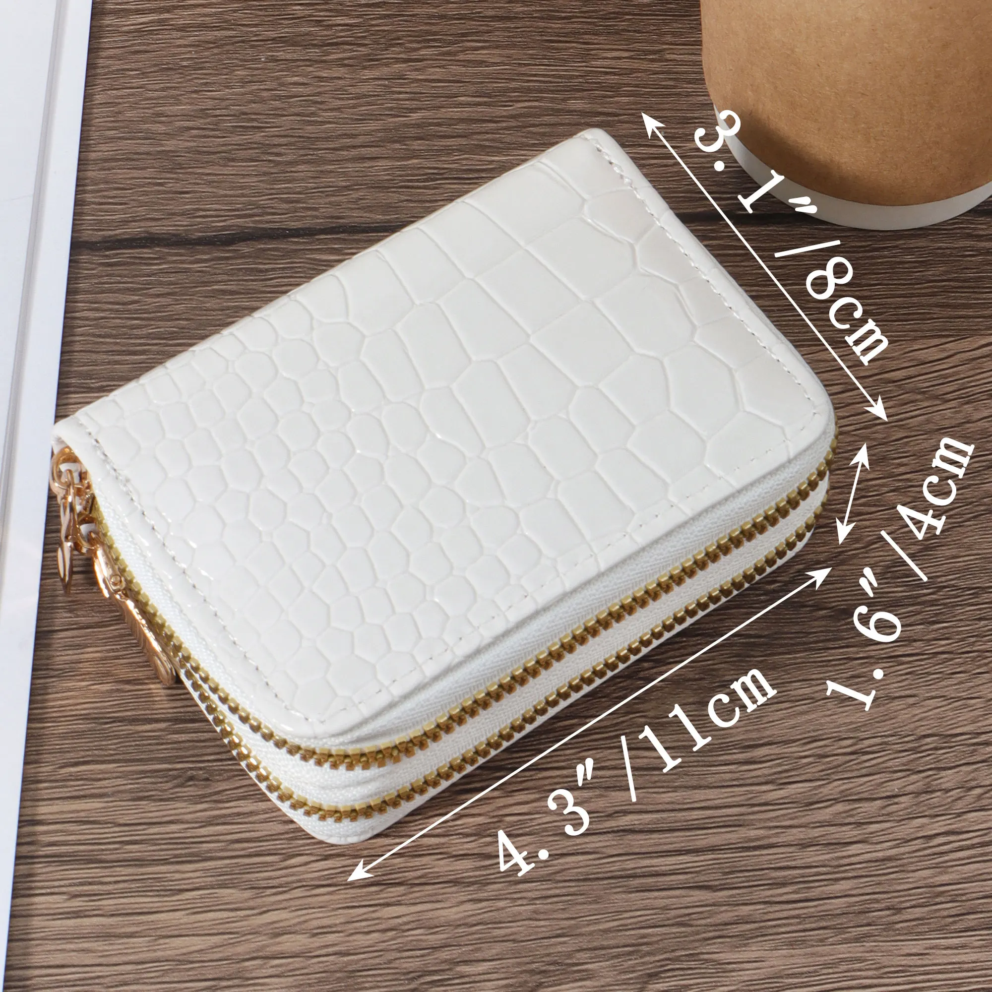 Women's Minimalist Short Wallet Zipper Around Casual Clutch Purse, Versatile Card Bag