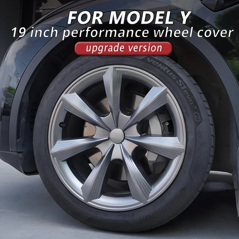 

4PCS HubCap for Tesla Model Y 19 Inch Wheel Cap Wheel Parts Performance Replacement Automobile Full Rim Cover Accessories 2023