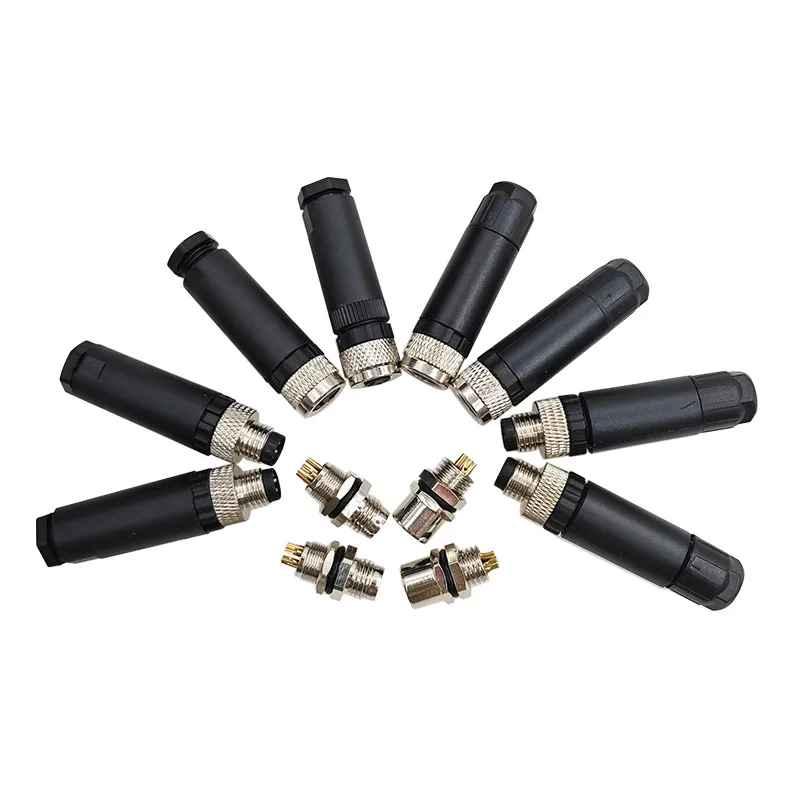 10pcs IP68 M8 Sensor Connector Waterproof Straight Non-Welding Screw Connection 3Pin 4Pin for Secure Sensor Linking