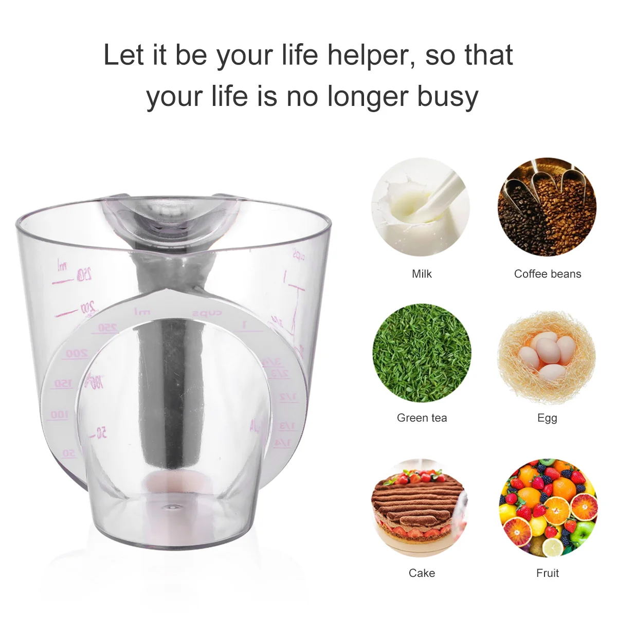 

1pc 250Ml Measuring Cup Transparent Plastic Liquid Container For Baking Juice Milk Tea Beaker Cup Home Use Kitchen Tool