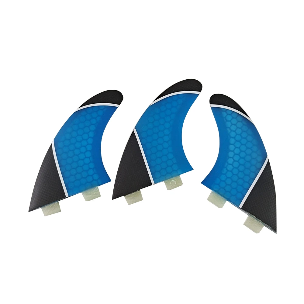 SUP Board Double Tabs 3 pcs/set Fins Blue Color Fiberglass stand up Paddle Quilhas PM-M Surf Fins for Surfing