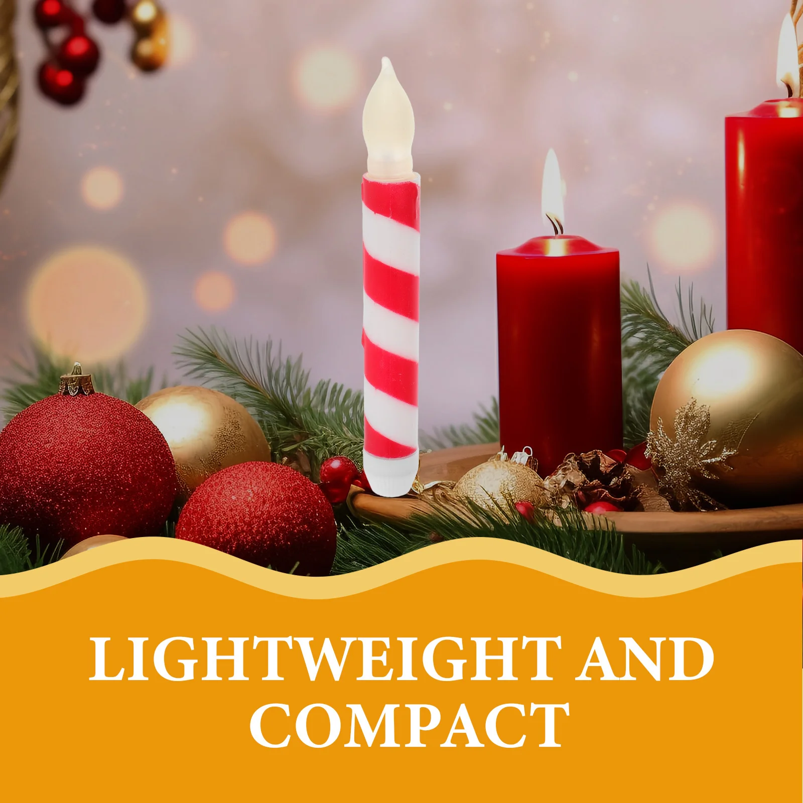 6 قطعة شموع مستدقة LED عديمة اللهب تعمل وامضة لعطلة عيد الميلاد نافذة الديكور أضواء وهمية #6