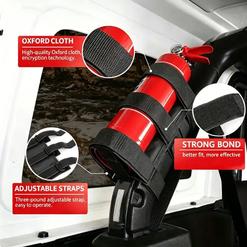 Car Extinguishing Apparatus Mounting Strap Adjustable For Suitable Off-Road Vehicles Safety Equipment Anti-Roll Fastening Strap