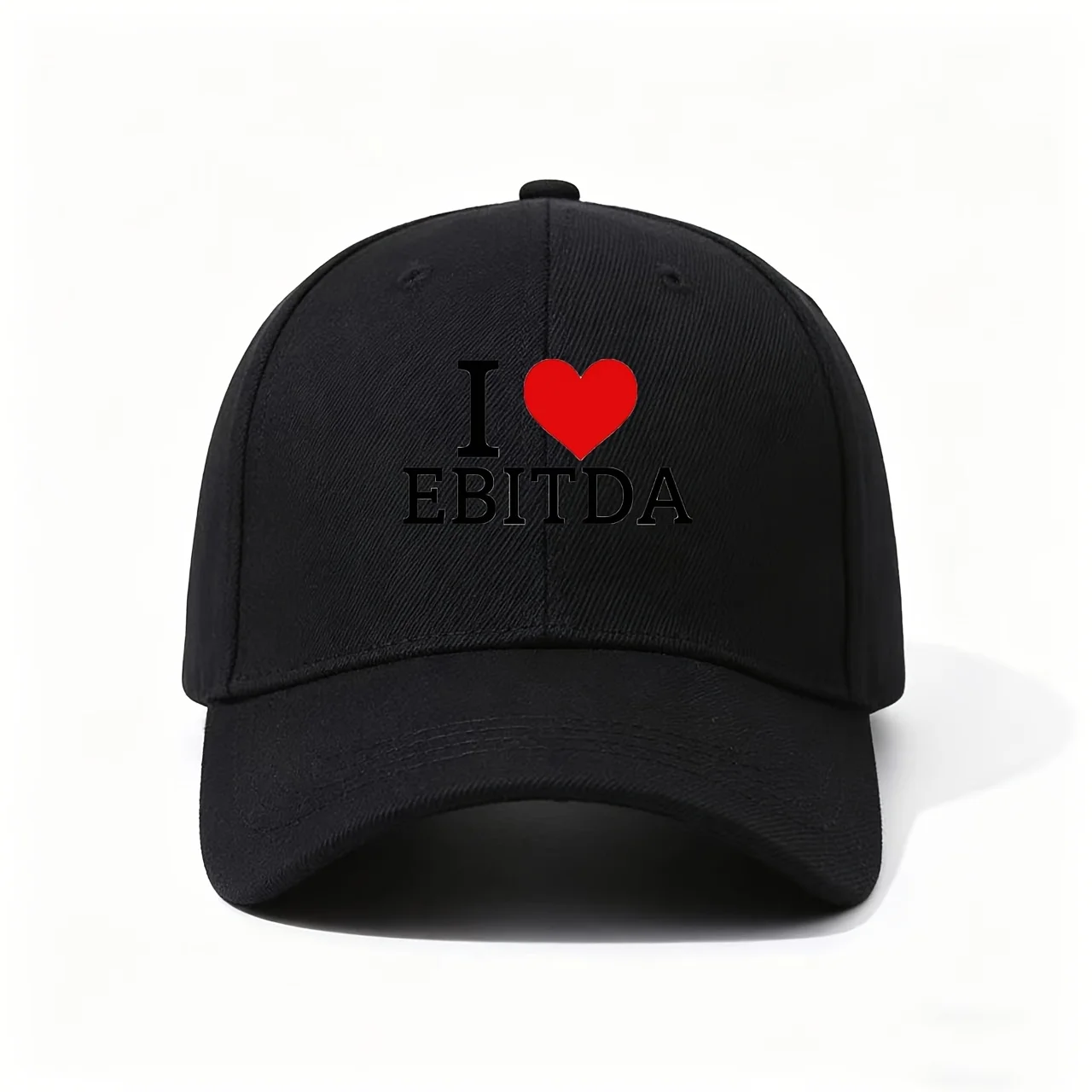 Baseball Cap, Made of Durable with Adjustable Closure, Features the I Love EBITDA Text Print, Perfect for Finance Professionals